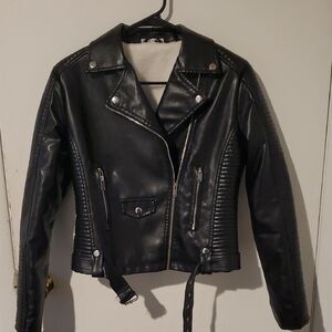 Fashion Nova Black Leather Biker Jacket